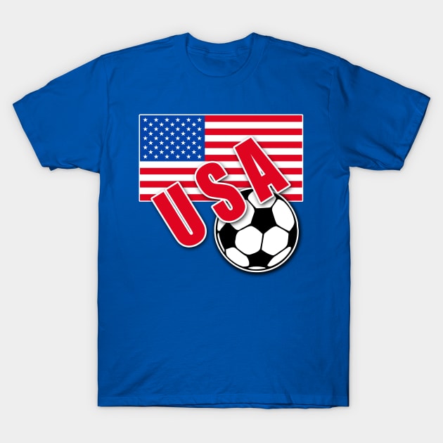 USA Soccer Ball and Flag T-Shirt by Scarebaby